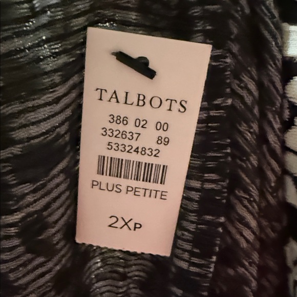 Talbots Black and White Print Blouse - Picture 4 of 4